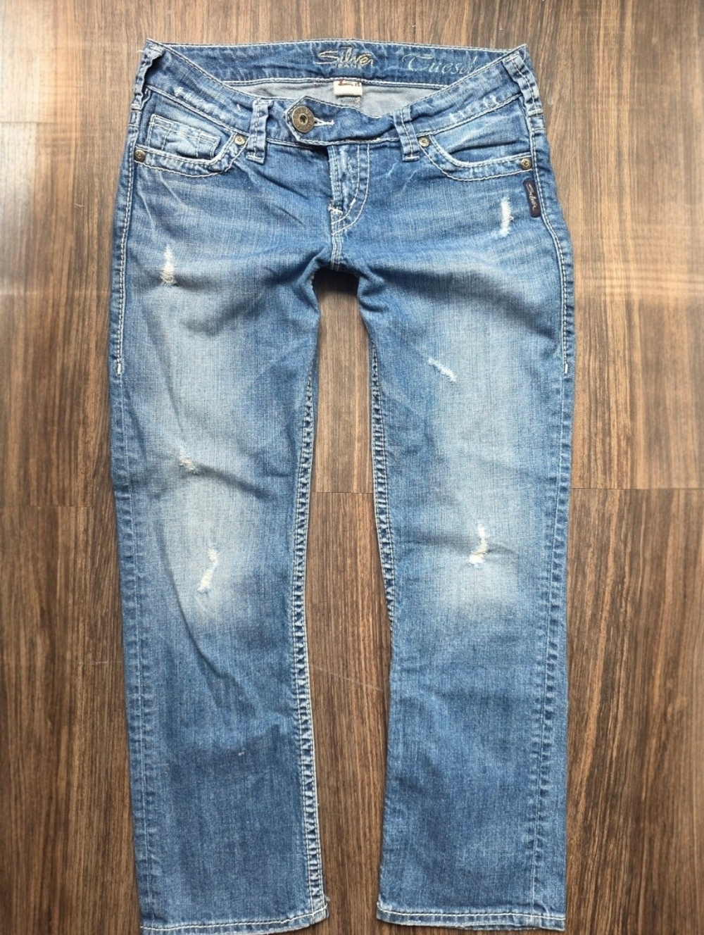 ​Silver Jeans Co. Vintage Low-Rise Capri Denim Jeans Size 27 Retro Y2K